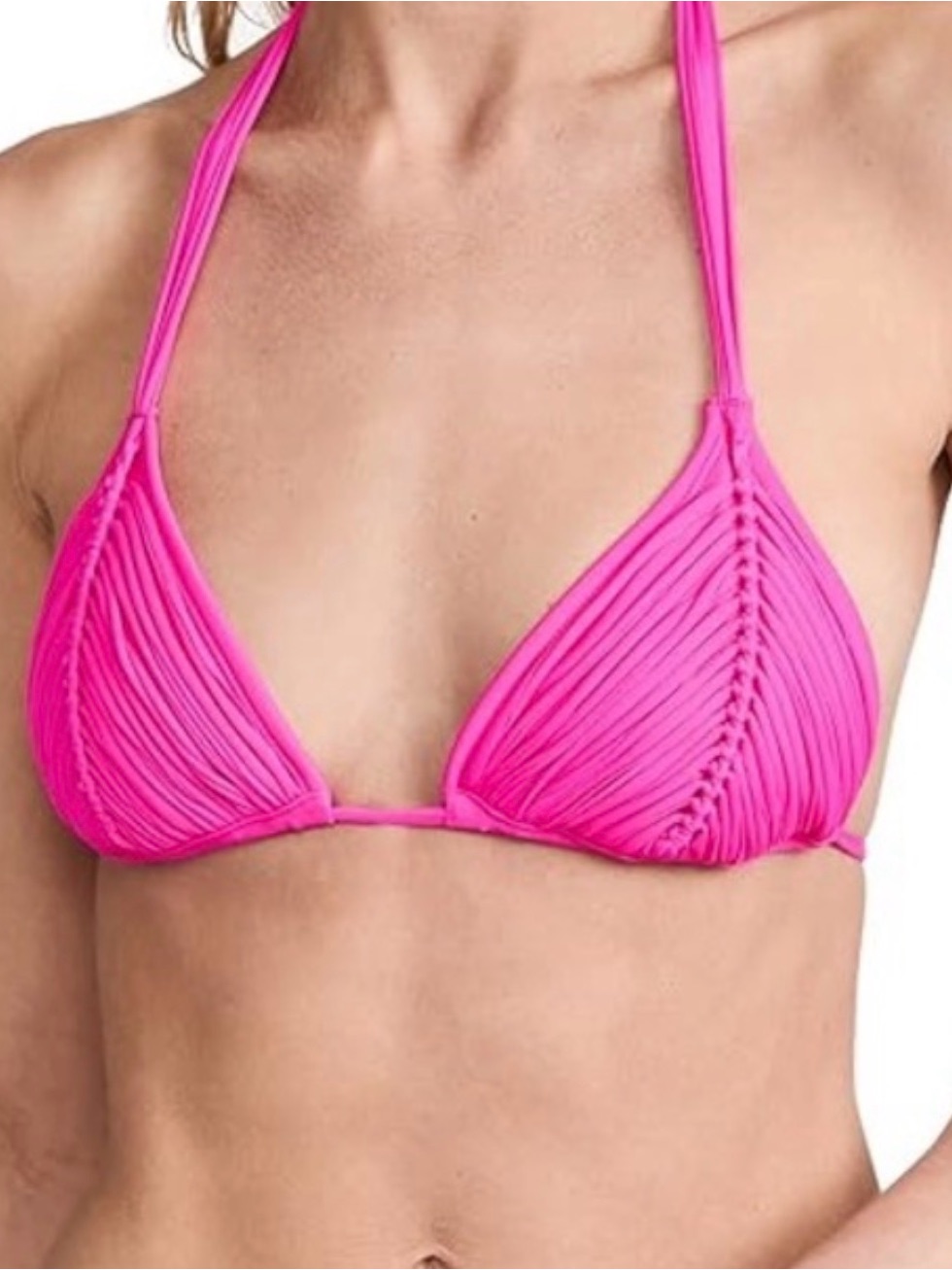 Pq Swim Nwt Hot Pink Triangle Bikini Top | Size D | Msrp $84